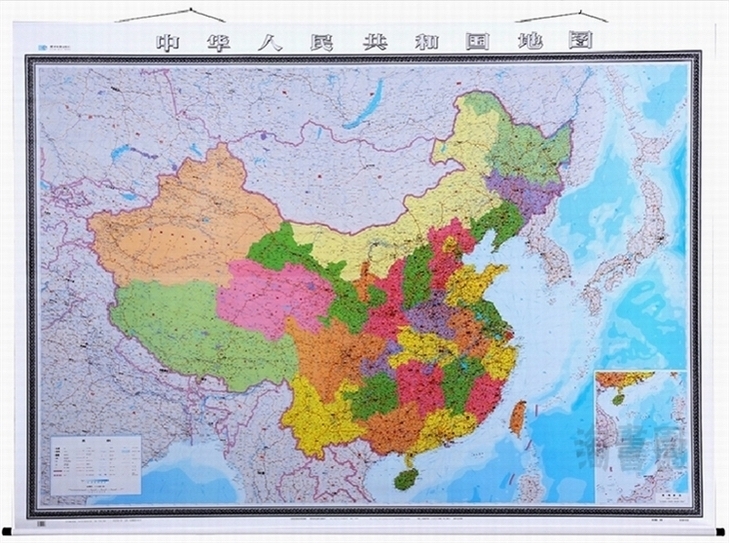 2022新版 中华人民共和国地图中国地图挂图大挂图 高清彩印 3x2.2米 商务办公室用家用装饰墙贴画 卷轴亚膜防水 星球地图出版社