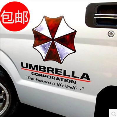 汽车车门贴纸Umbrella生化危机贴花核能保护伞个性改装反光车贴