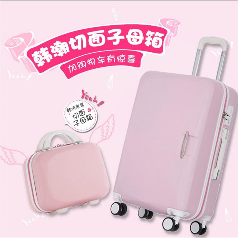 拉杆箱女可爱韩版小清新大学生子母箱万向轮行李箱小型迷你旅行箱