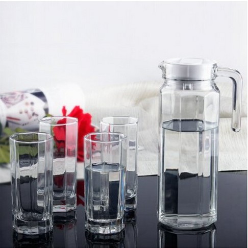 精品水具5件套八角壶水具套装冷水壶茶具玻璃茶具五件套装