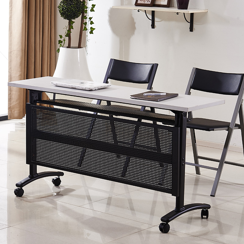 简易现代会议桌可折叠带滑轮移动办公电脑桌可定制培训桌工厂直销