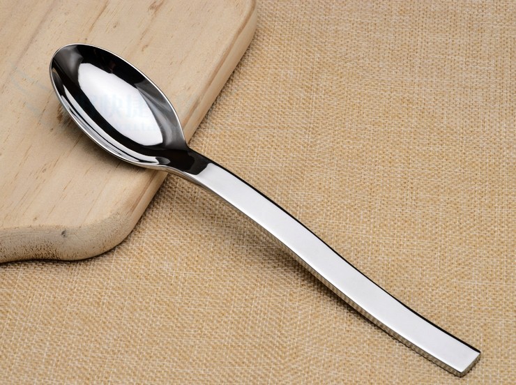 美国W牌304不锈钢汤勺主餐勺调羹吃饭勺子汤匙曲线宽柄餐具促销价