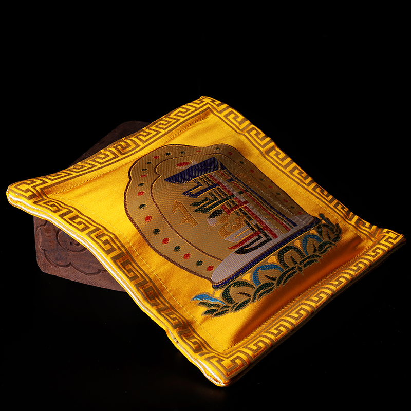 藏传民族品 藏式天然藏香粉 十相自在车载香囊香包头枕 方形 黄色