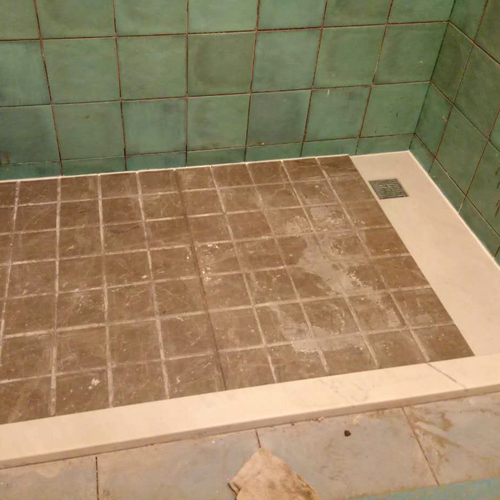 天然大理石淋浴房底座拉槽浴室防滑基座挡水条地面天津