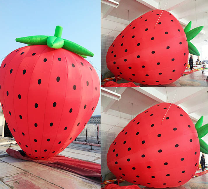 草莓气模 草莓节气模 充气草莓 牛津布草莓气模卡通水果气模定制