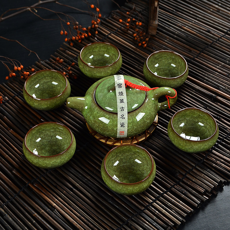 精品冰裂釉茶具套装整套7头功夫陶瓷茶具茶壶促销杯
